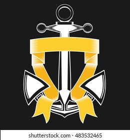 Nautical anchor with ribbon