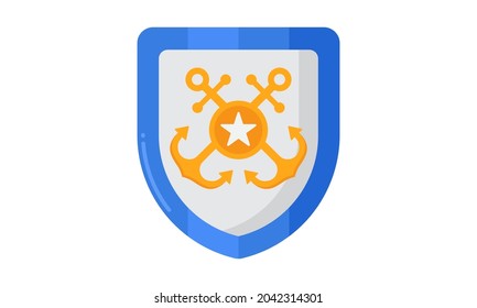 Nautical anchor sea marine navy icon vector image