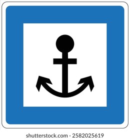 Nautical anchor symbol indicating a harbor or marina area.