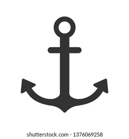 nautical anchor vector icon isolated on white background. summer recreation concept. nautical anchor flat icon for web and ui design