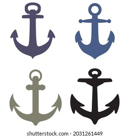 Nautical Anchor Vector Illustration. Anchor Vector Icon Logo Isolated On A White Background
