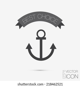 Nautical Anchor vector. anchor seafaring character. icon marine instrument