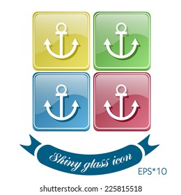 Nautical Anchor vector. anchor seafaring character. icon marine instrument