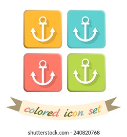 Nautical Anchor vector. anchor seafaring character. icon marine instrument