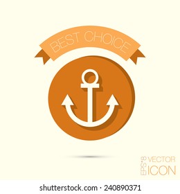 Nautical Anchor vector. anchor seafaring character. icon marine instrument