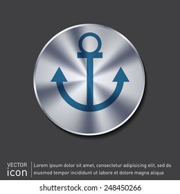 Nautical Anchor vector. anchor seafaring character. icon marine instrument