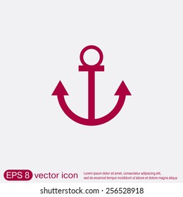 Nautical Anchor vector. anchor seafaring character. icon marine instrument