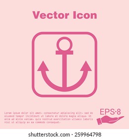 Nautical Anchor vector. anchor seafaring character. icon marine instrument