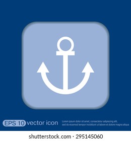 Nautical Anchor vector. anchor seafaring character. icon marine instrument