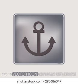 Nautical Anchor vector. anchor seafaring character. icon marine instrument