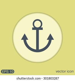 Nautical Anchor vector. anchor seafaring character. icon marine instrument