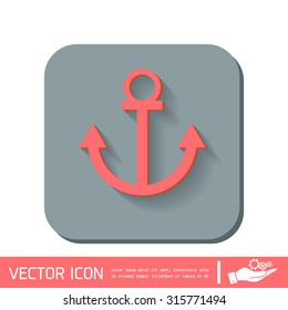 Nautical Anchor vector. anchor seafaring character. icon marine instrument