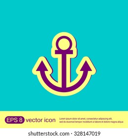 Nautical Anchor vector. anchor seafaring character. icon marine instrument