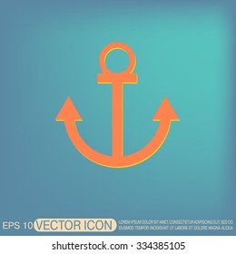 Nautical Anchor vector. anchor seafaring character. icon marine instrument
