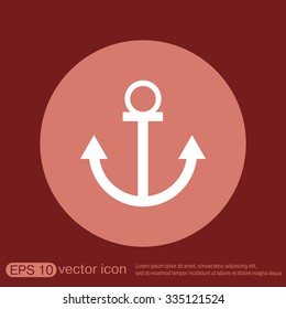 Nautical Anchor vector. anchor seafaring character. icon marine instrument