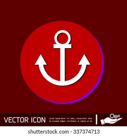 Nautical Anchor vector. anchor seafaring character. icon marine instrument