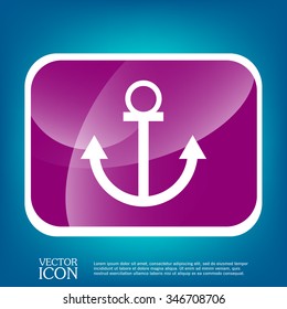 Nautical Anchor vector. anchor seafaring character. icon marine instrument