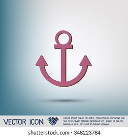 Nautical Anchor vector. anchor seafaring character. icon marine instrument