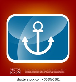 Nautical Anchor vector. anchor seafaring character. icon marine instrument