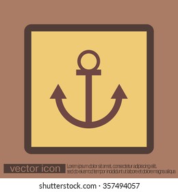 Nautical Anchor vector. anchor seafaring character. icon marine instrument