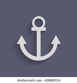 Nautical Anchor vector. anchor seafaring character. icon marine instrument