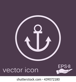 Nautical Anchor vector. anchor seafaring character. icon marine instrument