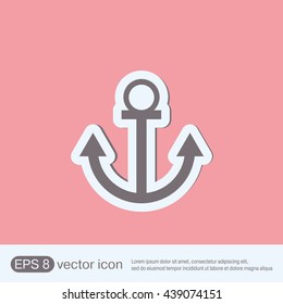Nautical Anchor vector. anchor seafaring character. icon marine instrument
