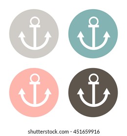 Nautical Anchor vector. anchor seafaring character. icon marine instrument