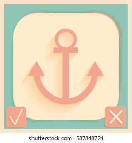 Nautical Anchor vector. anchor seafaring character. icon marine instrument