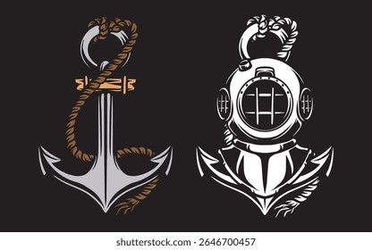 Nautical Anchor vector set design