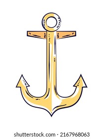 nautical anchor vintage icon isolated