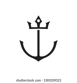 Nautical Anchor.king,crown,empire,royal.creative logo vector icon