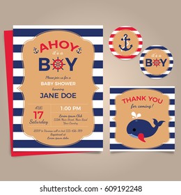 Nautical Baby Shower Party Invitation