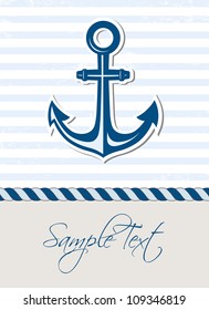 Nautical background with anchor