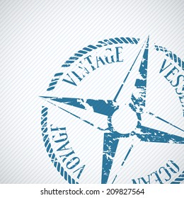 Nautical background with wind rose compass