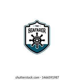 Nautical Badge Logo Design Vector