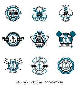 Nautical Badge Logo Design Vector