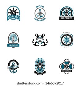 Nautical Badge Logo Design Vector