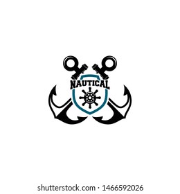 Nautical Badge Logo Design Vector