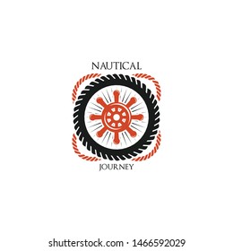 Nautical Badge Logo Design Vector