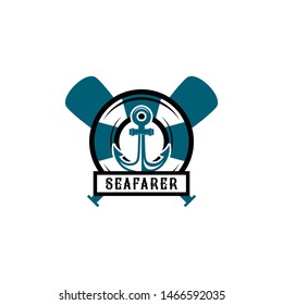 Nautical Badge Logo Design Vector