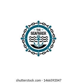 Nautical Badge Logo Design Vector