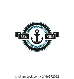 Nautical Badge Logo Design Vector