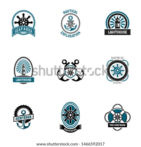 Nautical Badge Logo Design Vector