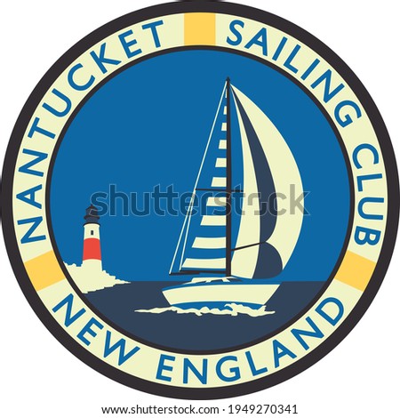 Nautical badge vector print designs