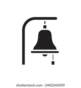 Nautical Bell Filled Icon Vector Illustration