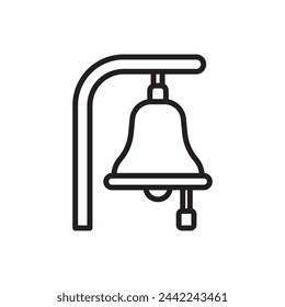 Nautical Bell Outline Icon Vector Illustration