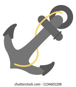 
Nautical, boat anchor flat icon
