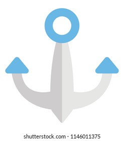 Nautical, boat anchor flat icon