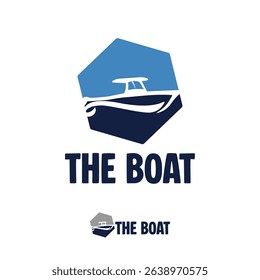 Nautical Boat Boating Rental for Fishing and Traveling Logo Template Vector